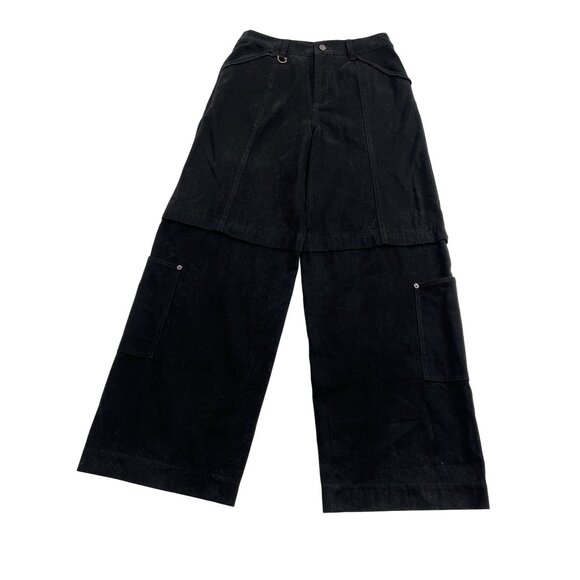 Matin Kim Patch Pocket Washed Cargo Pants in Black - Picture 1 of 4